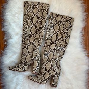 ZARA Snake Print Heel Boots